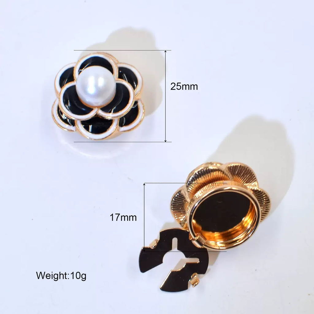 Camellia Pearl Stud Earrings