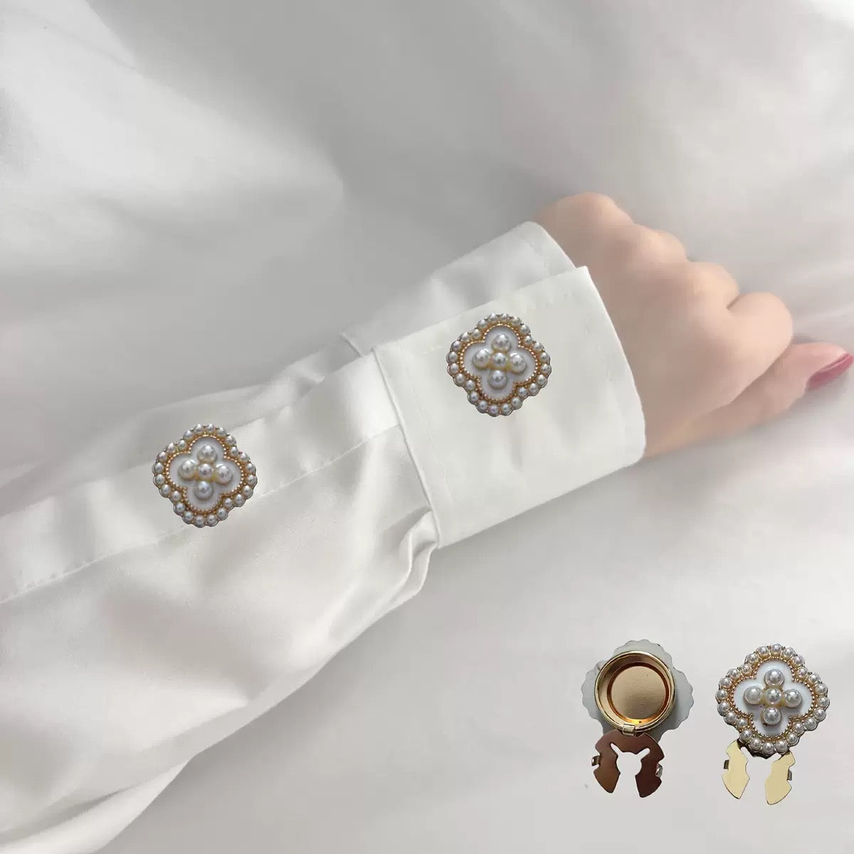 Pearl Clover Button Cover Set
