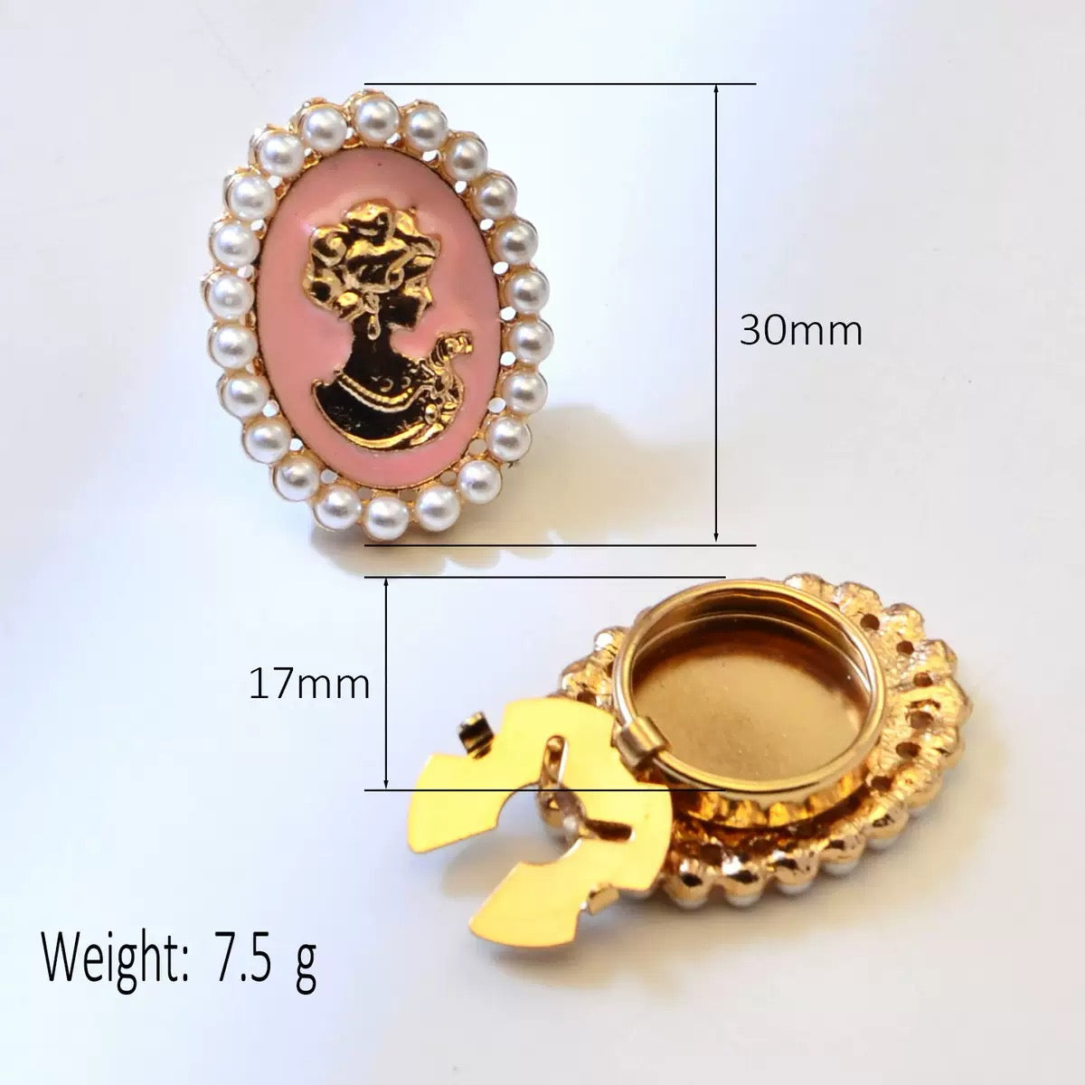 Vintage Pearl Cameo Brooch