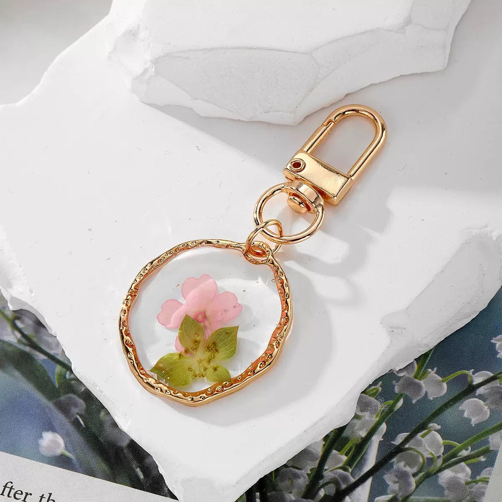 Dried Flower Resin Keychain