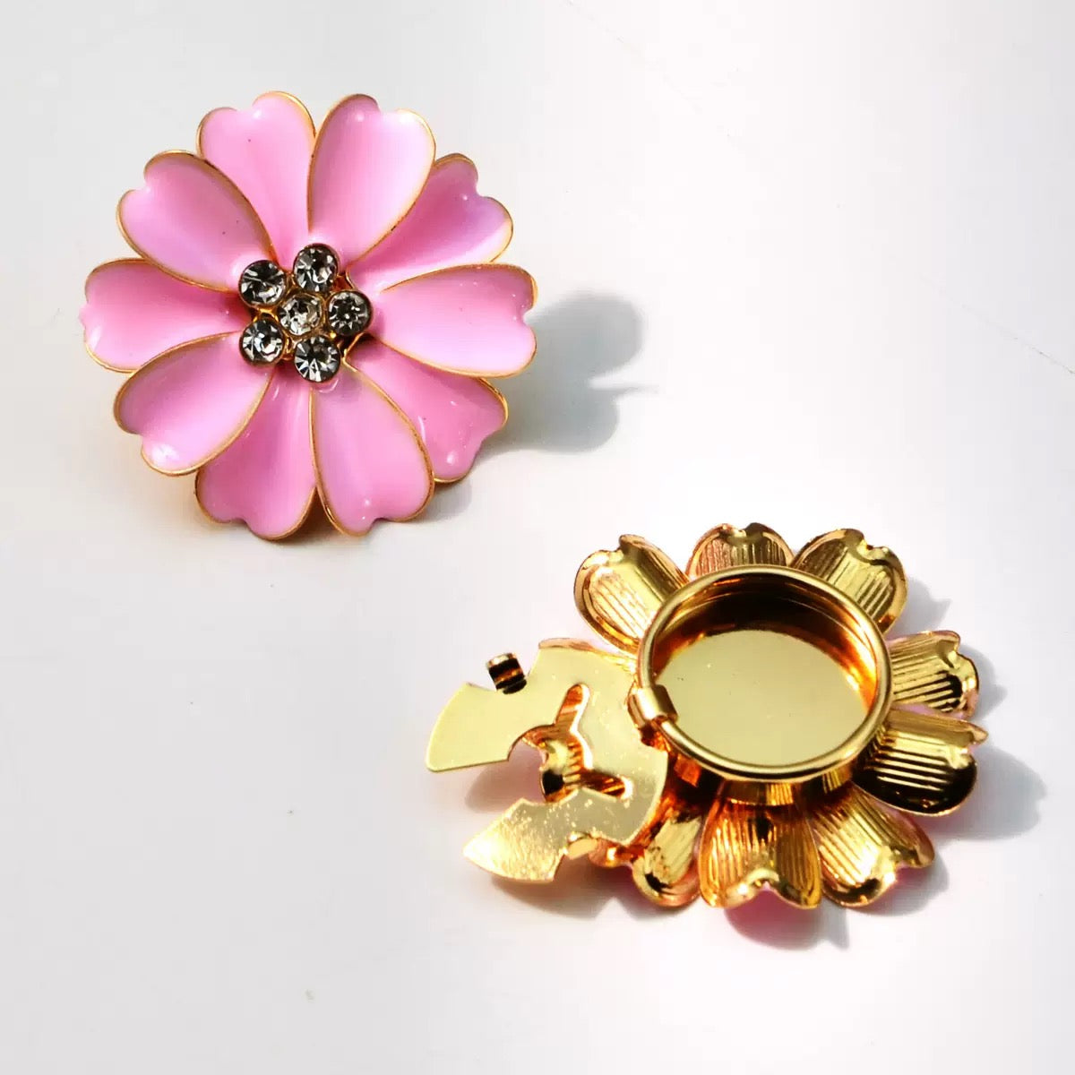 Rhinestone Flower Brooch Pin