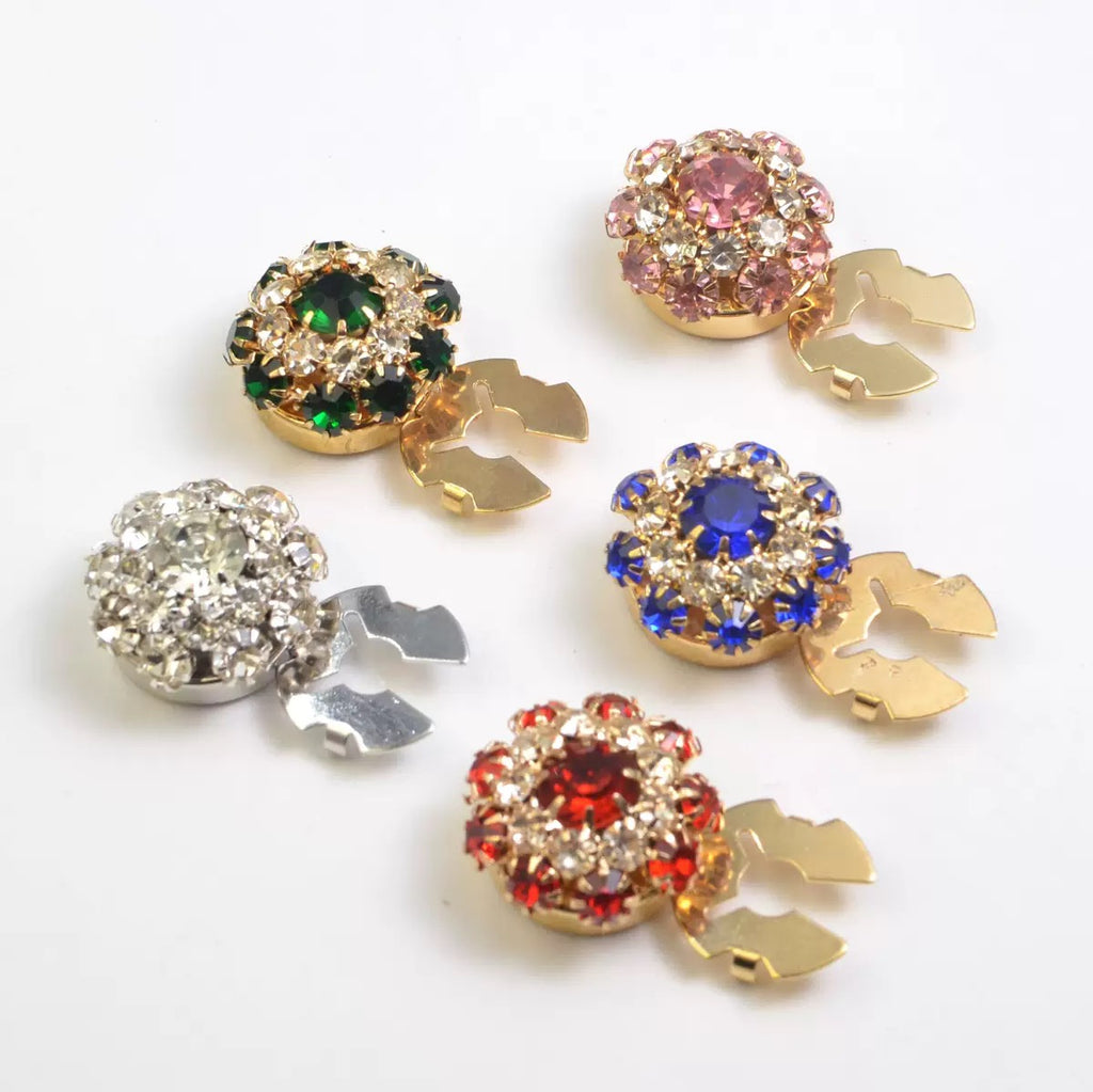 Crystal Rhinestone Snap Button Earrings