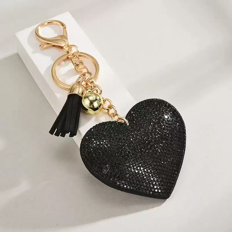 Rhinestone Heart Keychain