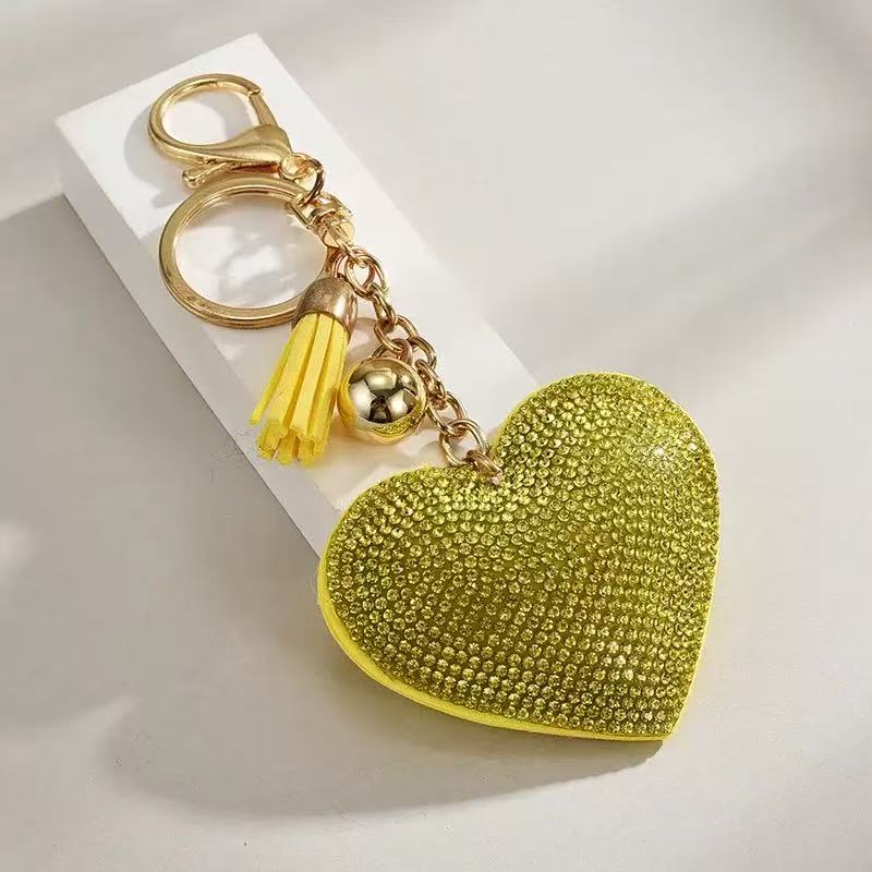 Rhinestone Heart Keychain