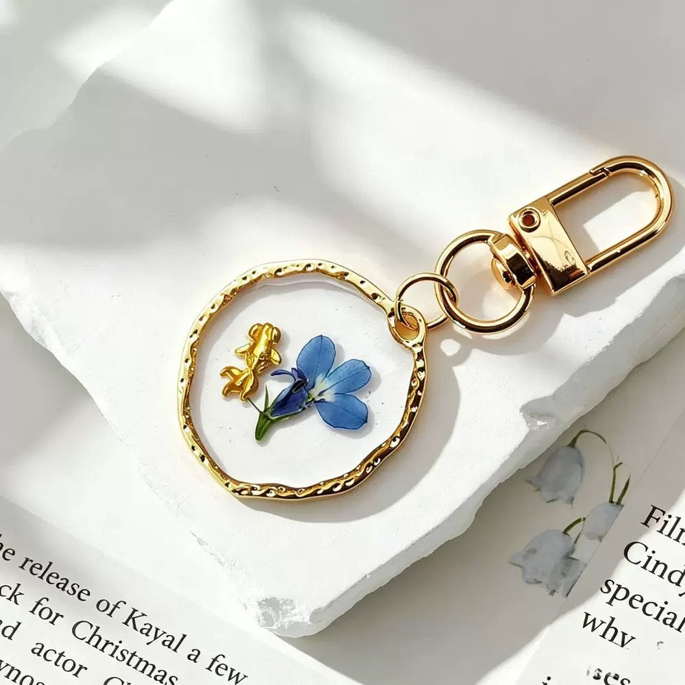 Dried Flower Resin Keychain