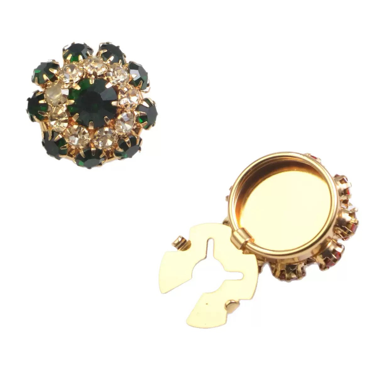Crystal Rhinestone Snap Button Earrings
