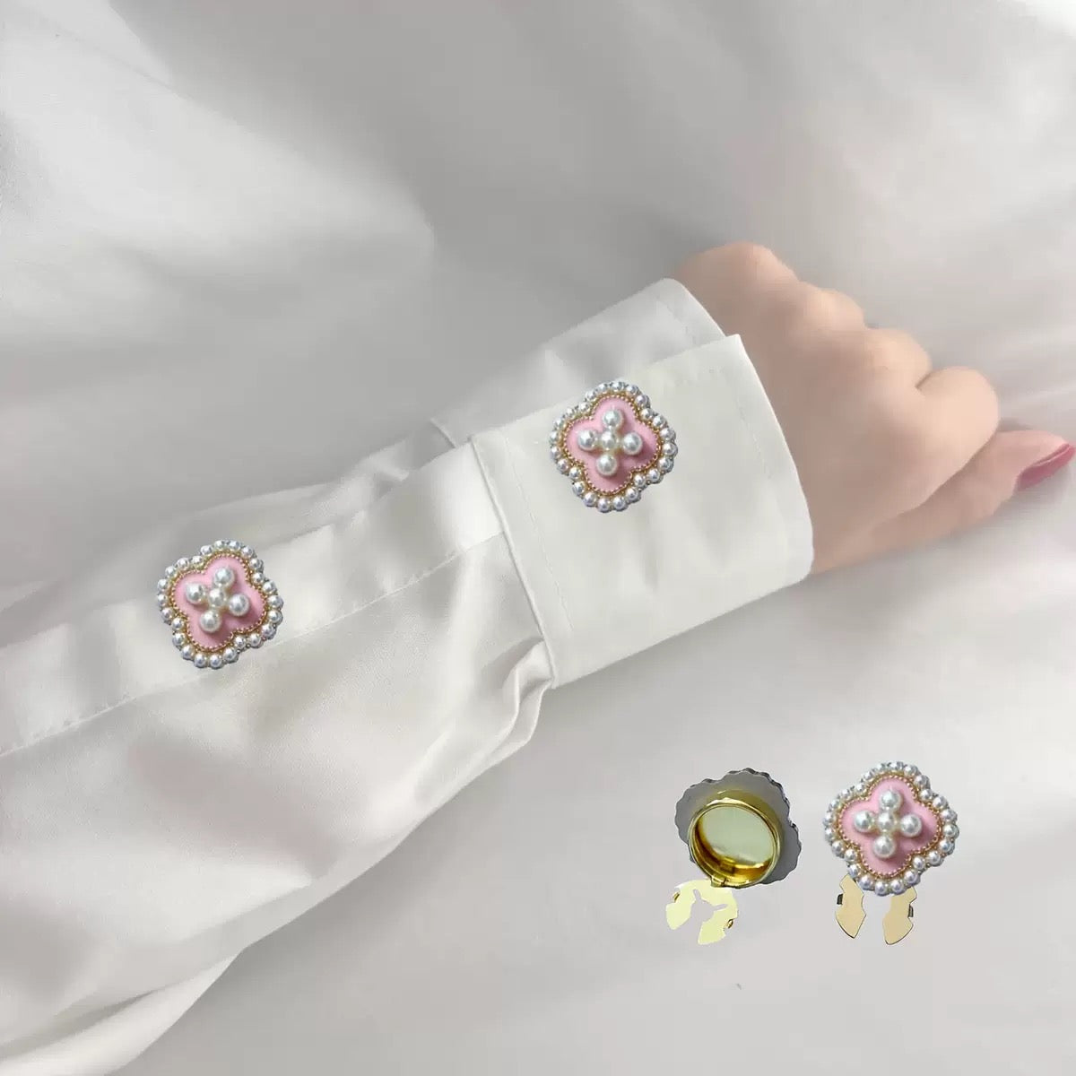 Pearl Clover Button Cover Set