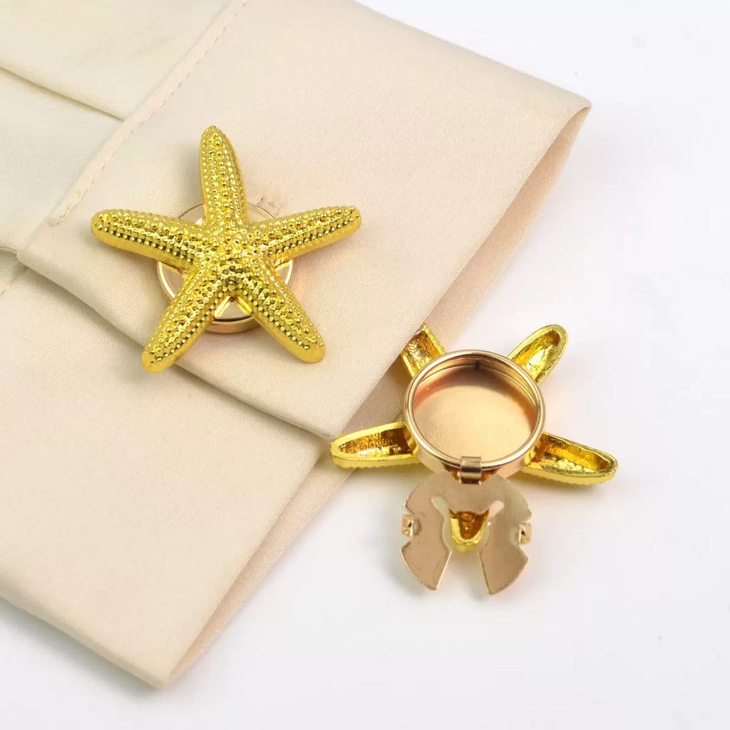 Gold Starfish Stud Earrings