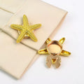 Gold Starfish Stud Earrings