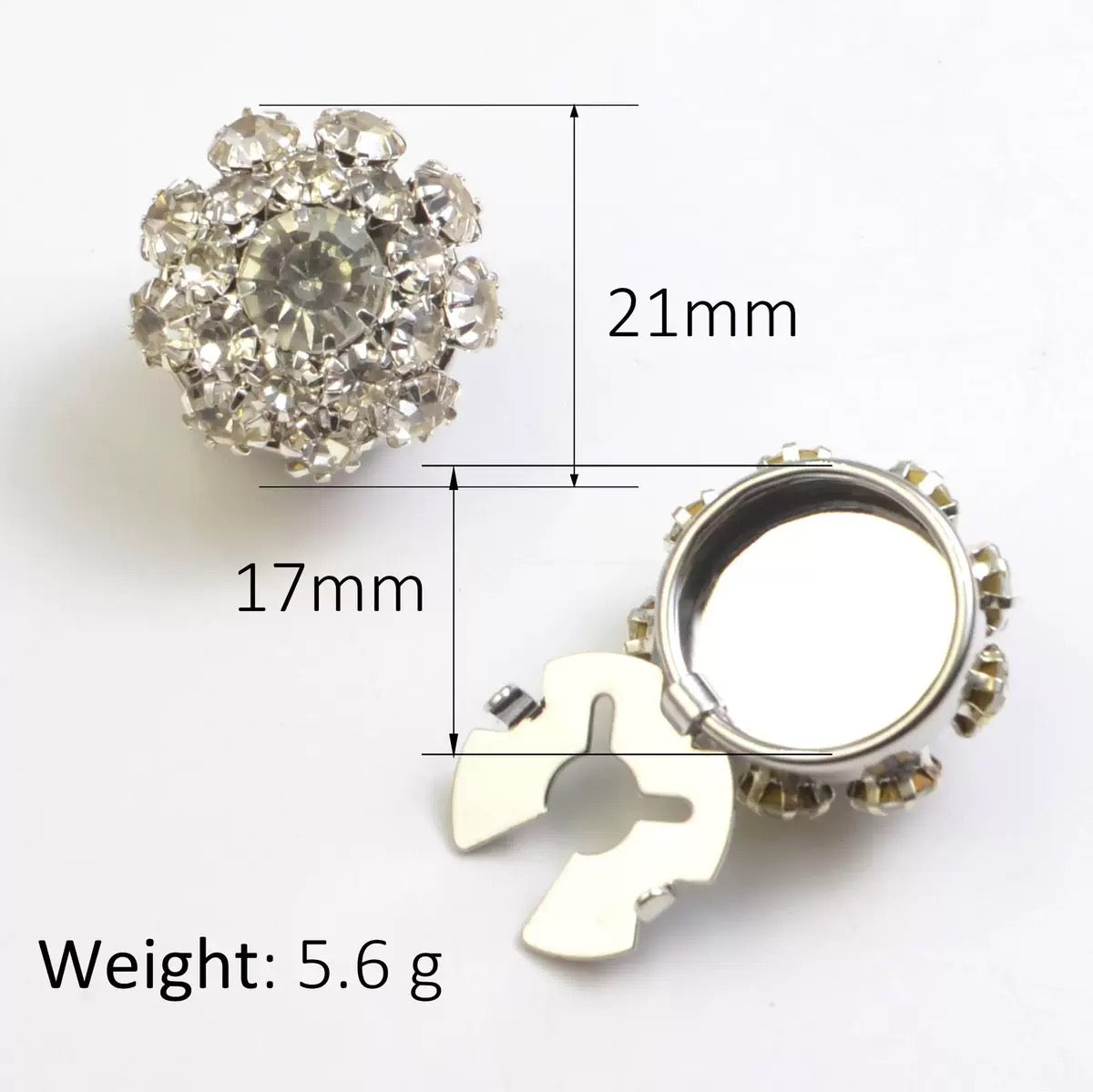Crystal Rhinestone Snap Button Earrings