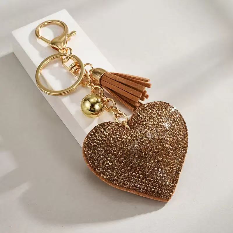 Rhinestone Heart Keychain