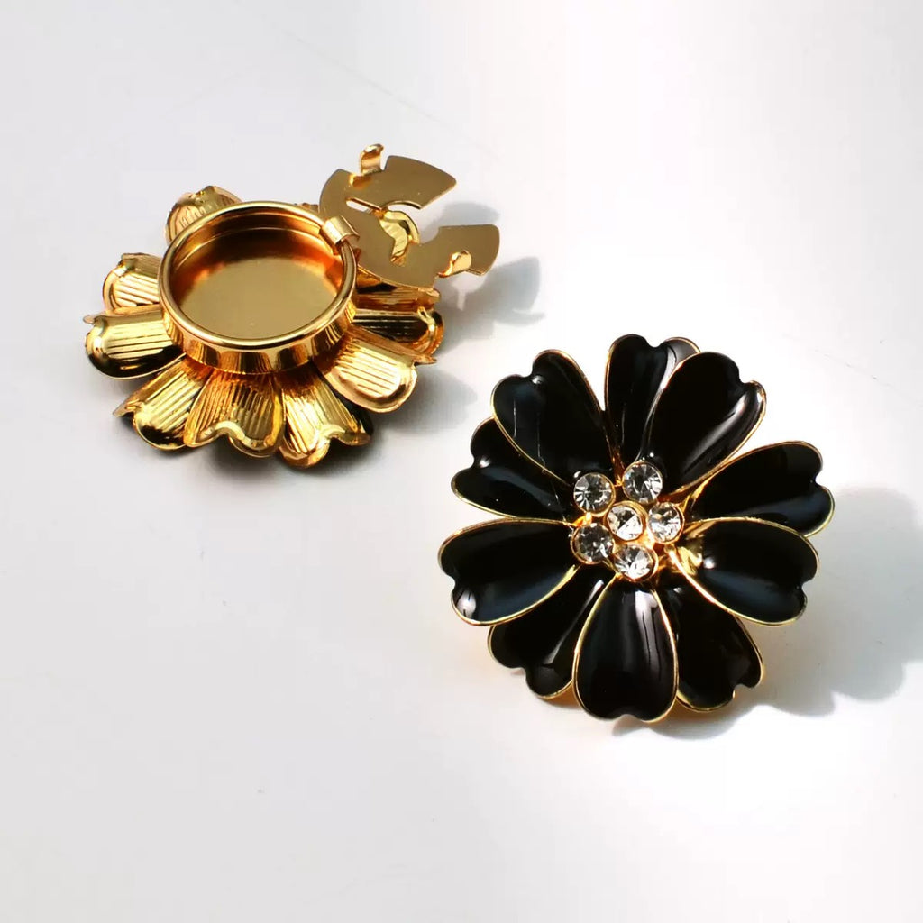 Rhinestone Flower Brooch Pin